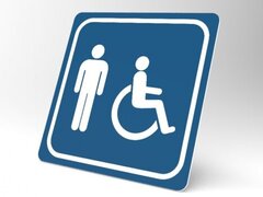 Placuta albastra wc barbati cu handicap